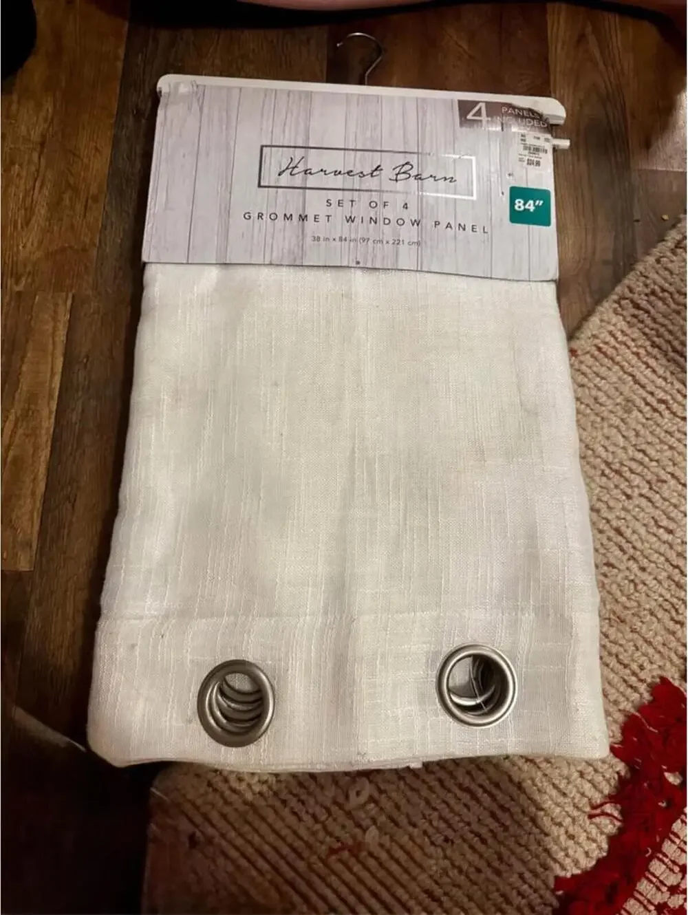 Harvest Barn Set of 4 White Grommet Window Panels 84 inch